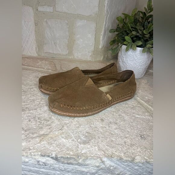 Toms Alpargata Gold Suede Leather Wrap Amber Gold Suede sz 7.5 - Picture 1 of 6
